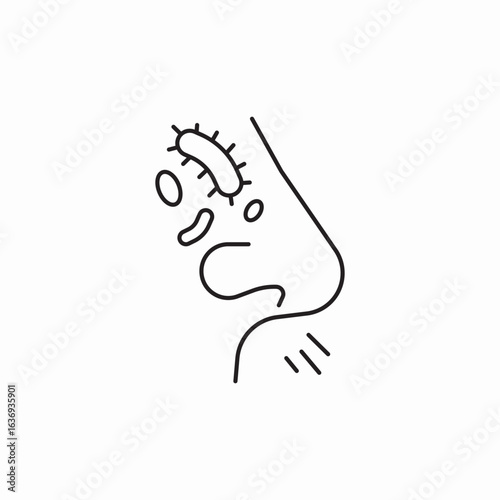 nose bacterias icon sign vector