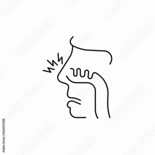 nose pain illness icon sign vector