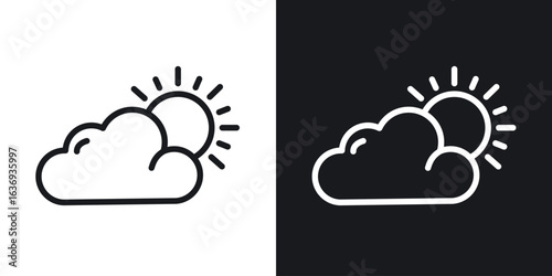 Partially cloudy icon for apps, websites and graphic projects.