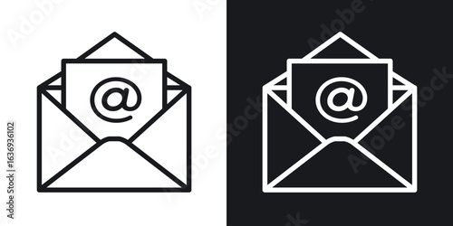 Open email icon for apps, websites and graphic projects.