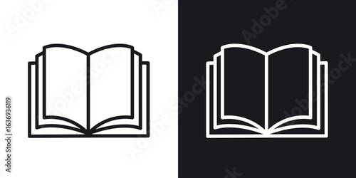 open book icon for apps, websites and graphic projects.