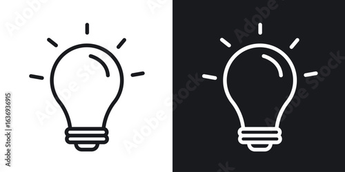 Light bulb icon for apps, websites and graphic projects.