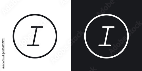 Italic button icon for apps, websites and graphic projects.