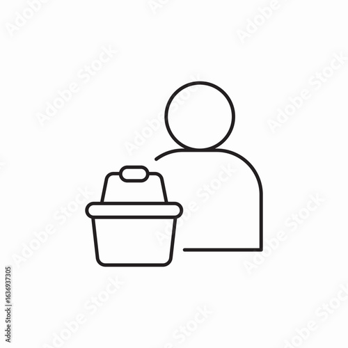 shopping basket user icon sign vector