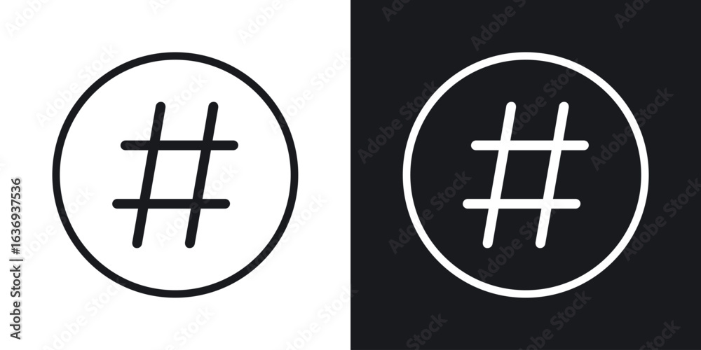 Fototapeta premium Hashtag icon for apps, websites and graphic projects.