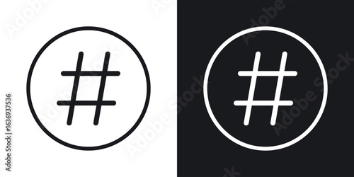Hashtag icon for apps, websites and graphic projects.