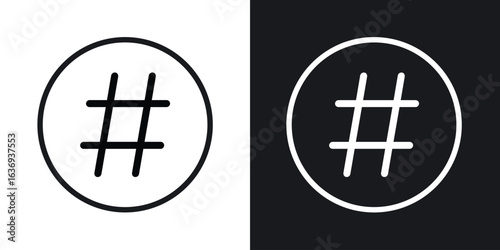 Hashtag icon for apps, websites and graphic projects.