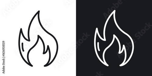 Flame icon for apps, websites and graphic projects.