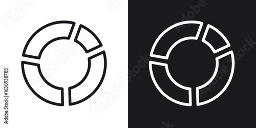 Donut chart icon for apps, websites and graphic projects.