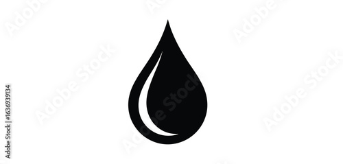 Simple black drop icon on white background
