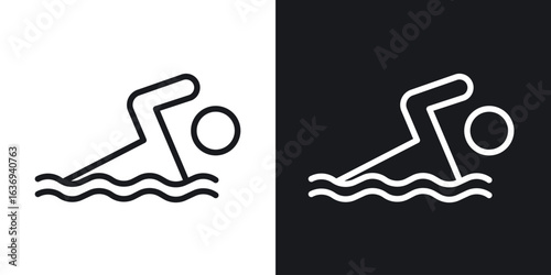 Swimming icon for apps, websites and graphic projects.