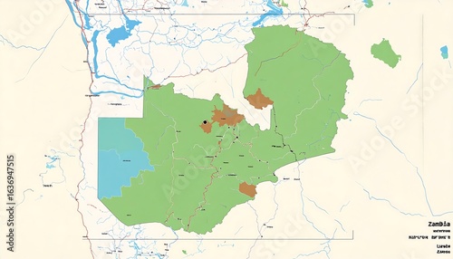 Political map of a region in Africa