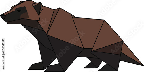 Origami Wolverine Vector Paper Art Minimal Flat Design