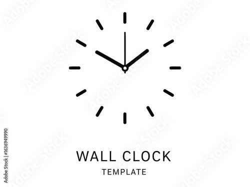 Time's Precision: A minimalist wall clock design representing punctuality and efficiency, perfect for illustrating concepts of time and schedules. 