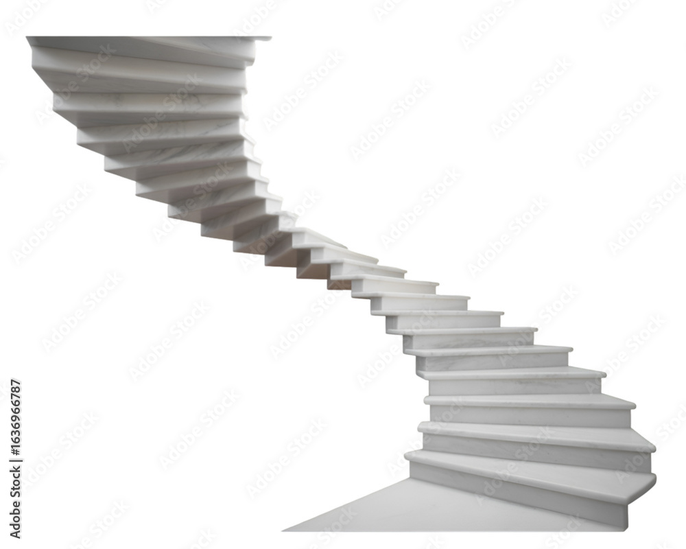 custom made wallpaper toronto digitalWhite marble spiral staircase isolated on white background elegant and luxurious architecture
