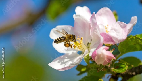Wallpaper Mural Honeybee on a blossoming apple flower Torontodigital.ca