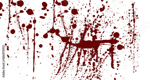 blood splatter on transparent background