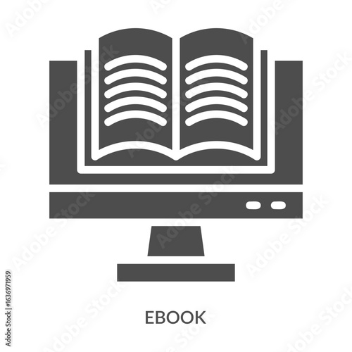 Ebook Icon Line Style. Design Vector Illustration