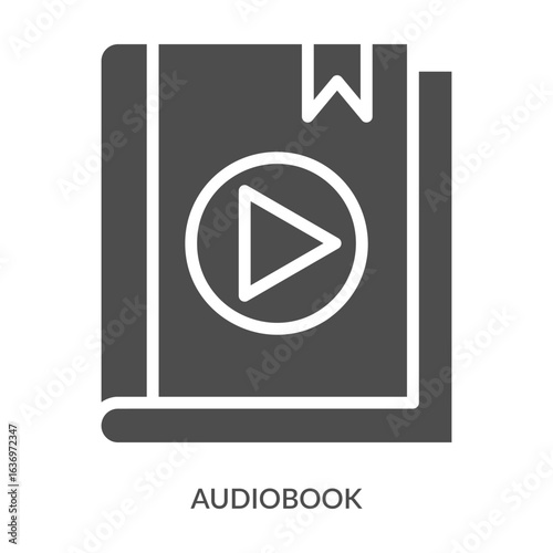 Audiobook Icon Line Style. Design Vector Illustration