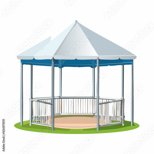 Pavillon mit weißem Stoffdach