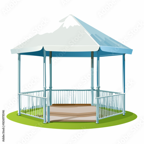 Pavillon mit weißem Stoffdach