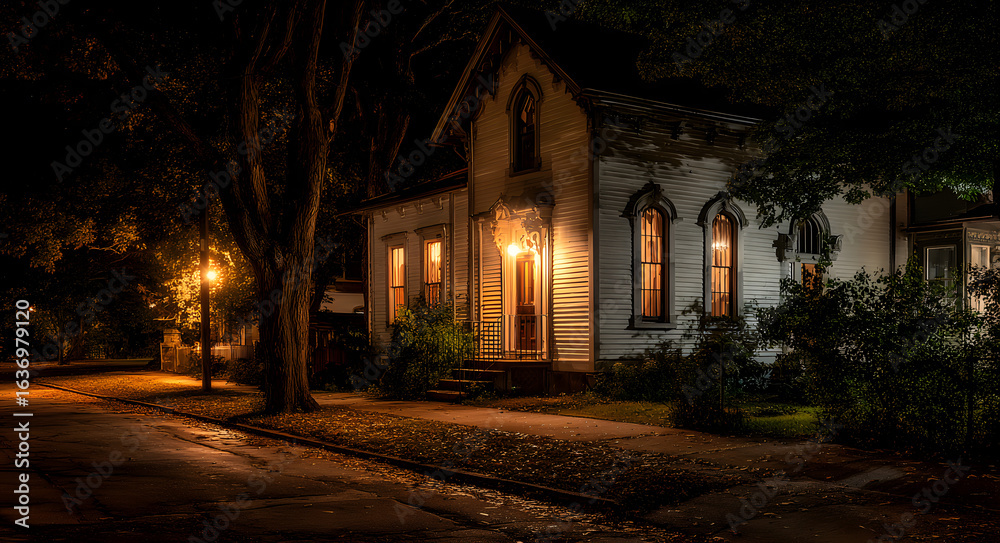Obraz premium A house in the night