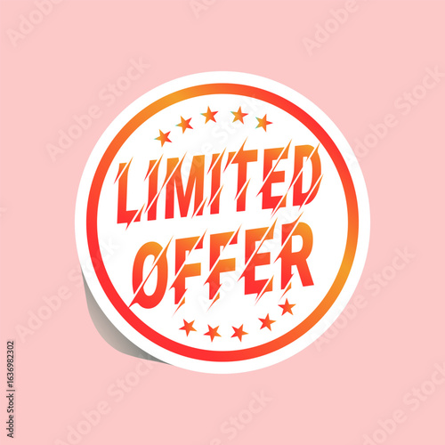 Promotional Limited Offer Vector Label for Sale and Advertising