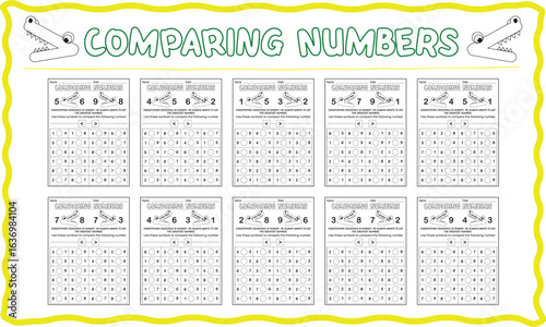 Greater Than and Less Than Comparing Worksheets