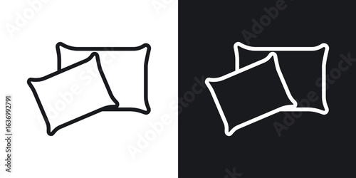 pillow vector icon. Design graphic in outline style illustration.