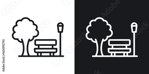 park vector icon. Design graphic in outline style illustration.