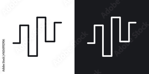 Wave square vector icon. Design graphic in outline style illustration.