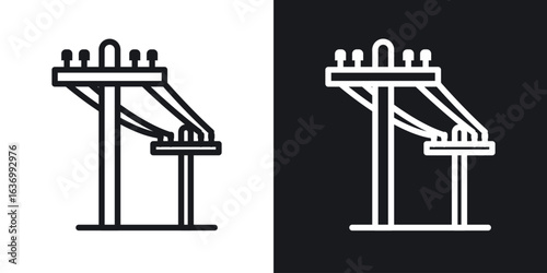 Utility pole vector icon. Design graphic in outline style illustration.