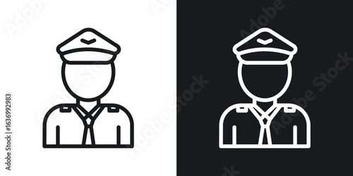 User pilot vector icon. Design graphic in outline style illustration.