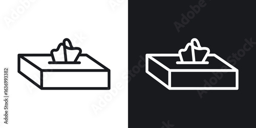 Tissue box vector icon. Design graphic in outline style illustration.