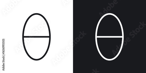 Theta vector icon. Design graphic in outline style illustration.