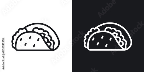 Taco vector icon. Design graphic in outline style illustration.