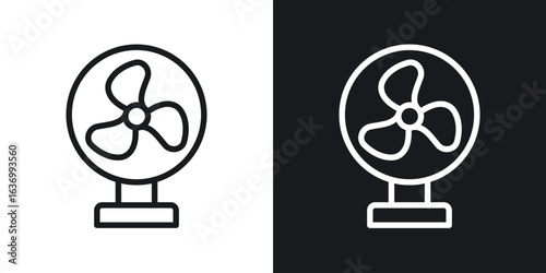 Table Fan vector icon. Design graphic in outline style illustration.