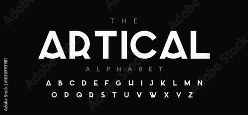 Artical, Modern Bold Font. Sans Serif Font. Regular Italic Uppercase Lowercase Typography urban style alphabet fonts for fashion, sport, technology, digital, movie, logo design, vector illustration
