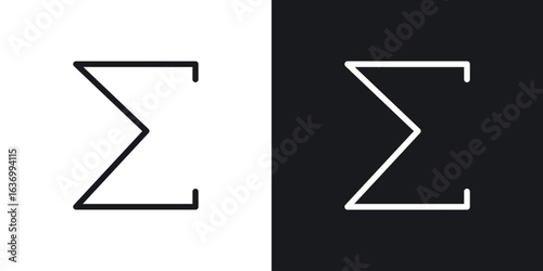 Sigma vector icon. Design graphic in outline style illustration.