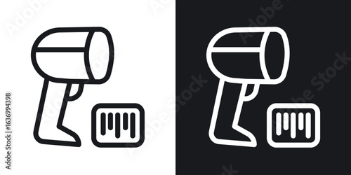 Scanner gun vector icon. Design graphic in outline style illustration.