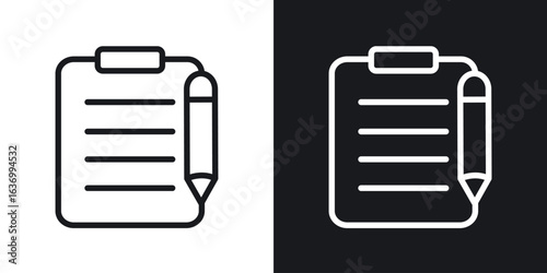 Registration paper vector icon. Design graphic in outline style illustration.