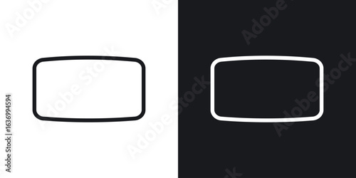 Rectangle panoramic vector icon. Design graphic in outline style illustration.
