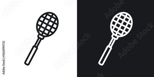 Racquet vector icon. Design graphic in outline style illustration.