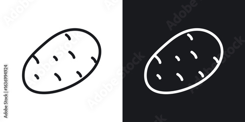 Potato vector icon. Design graphic in outline style illustration.