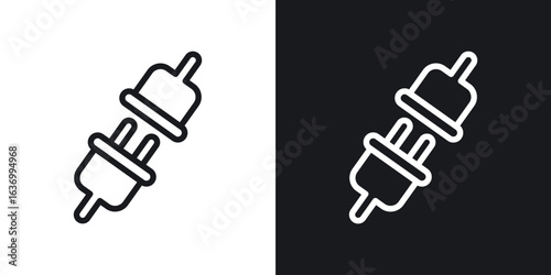 Plug connection vector icon. Design graphic in outline style illustration.