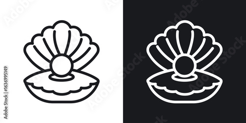 Pearl vector icon. Design graphic in outline style illustration.