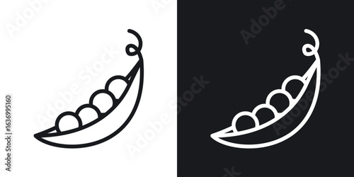 Peapod vector icon. Design graphic in outline style illustration.