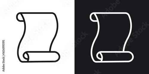 Paper Scroll vector icon. Design graphic in outline style illustration.
