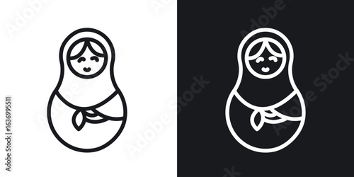 Nesting dolls vector icon. Design graphic in outline style illustration.