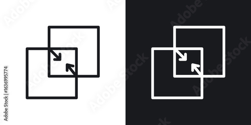 Merge vector icon. Design graphic in outline style illustration.